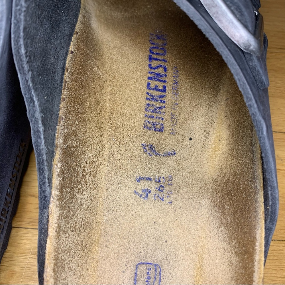 Black Suede Double-Buckle Slide Sandals - Birkenstock Style - Picture 5 of 7